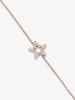 Pulsera cadena con estrella de oro rosa de 18K con diamantes