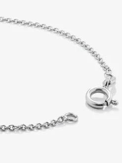 Pulsera cadena con inicial de oro blanco de 18K y diamantes