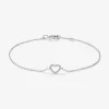 Pulsera cadena corazón de oro blanco de 18K de diamantes