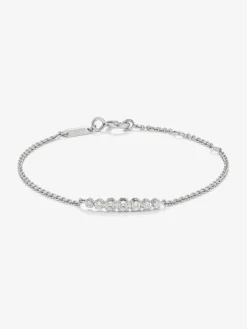 Pulsera cadena de oro blanco de 18K de diamantes
