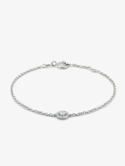 Pulsera cadena de oro blanco de 18K de diamantes en pavé