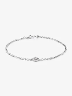 Pulsera de grace de oro blanco con diamante