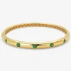 Pulsera de oro amarillo de 18K con esmeraldas en talla brillante de 1,02 cts