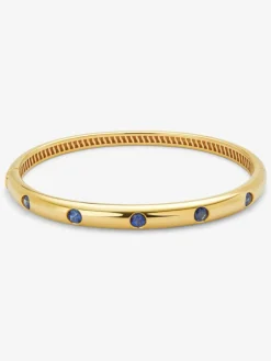 Pulsera de oro amarillo de 18K con zafiros azules en talla brillante de 1,69 cts