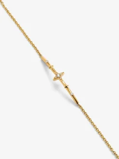 Pulsera de oro amarillo de 18K con 7 diamantes en talla brillante con un total de 0,08 cts