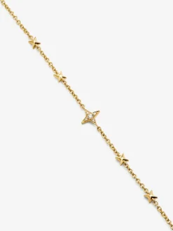 Pulsera de oro amarillo de 18K con 5 diamantes en talla brillante con un total de 0,04 cts