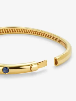 Pulsera de oro amarillo de 18K con zafiros azules en talla brillante de 1,69 cts