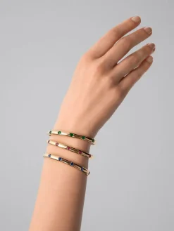 Pulsera de oro amarillo de 18K con zafiros azules en talla brillante de 1,69 cts