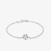 Pulsera de oro blanco de 18K con 6 diamantes en talla brillante con un total de 0,27 cts