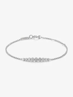 Pulsera de oro blanco de 18K con 9 diamantes en talla brillante con un total de 0,29 cts