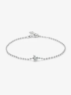 Pulsera de oro blanco de 18K con diamantes blancos en talla brillante de 0,18 cts