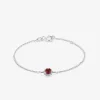 Pulsera de oro blanco de 18K con rub&iacute; 0,21 cts y diamantes 0,06 cts