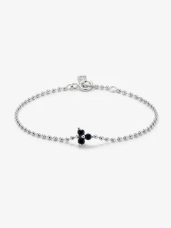 Pulsera de oro blanco de 18K con zafiro azul en talla brillante de 0,38 cts