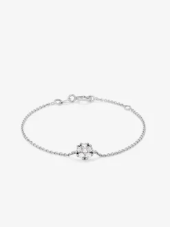 Pulsera de oro blanco de 18K con diamantes en talla brillante de 0,08 cts