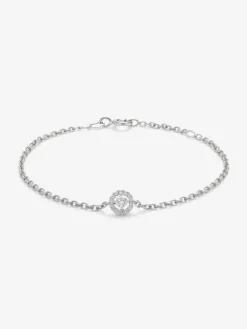 Pulsera de oro blanco de 18K con diamantes en talla brillante con un total de 0,12 cts