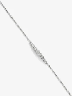 Pulsera de oro blanco de 18K con 9 diamantes en talla brillante con un total de 0,29 cts
