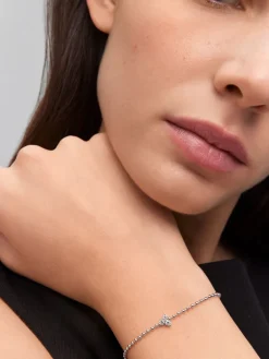 Pulsera de oro blanco de 18K con diamantes blancos en talla brillante de 0,18 cts
