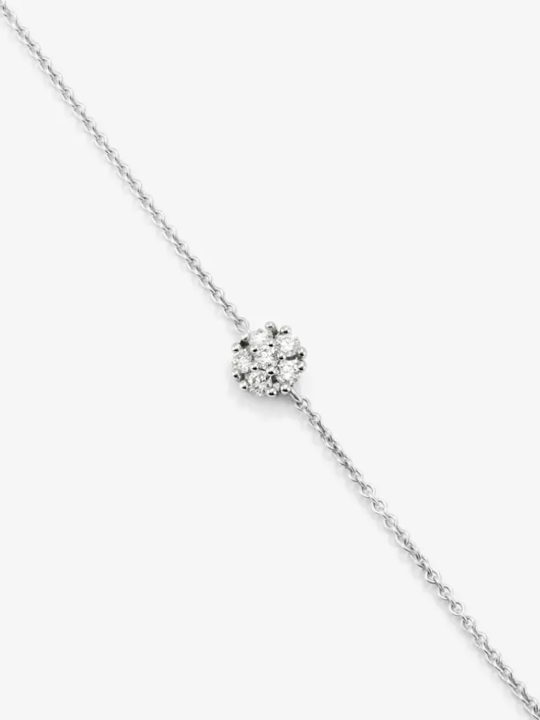 Pulsera de oro blanco de 18K con diamantes en talla brillante de 0,08 cts