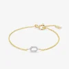 Pulsera de oro blanco y amarillo de 18K con diamantes blancos en talla brillante de 0,03 cts