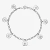 Pulsera de plata 925 con estrellas y diamante de 0,05 cts