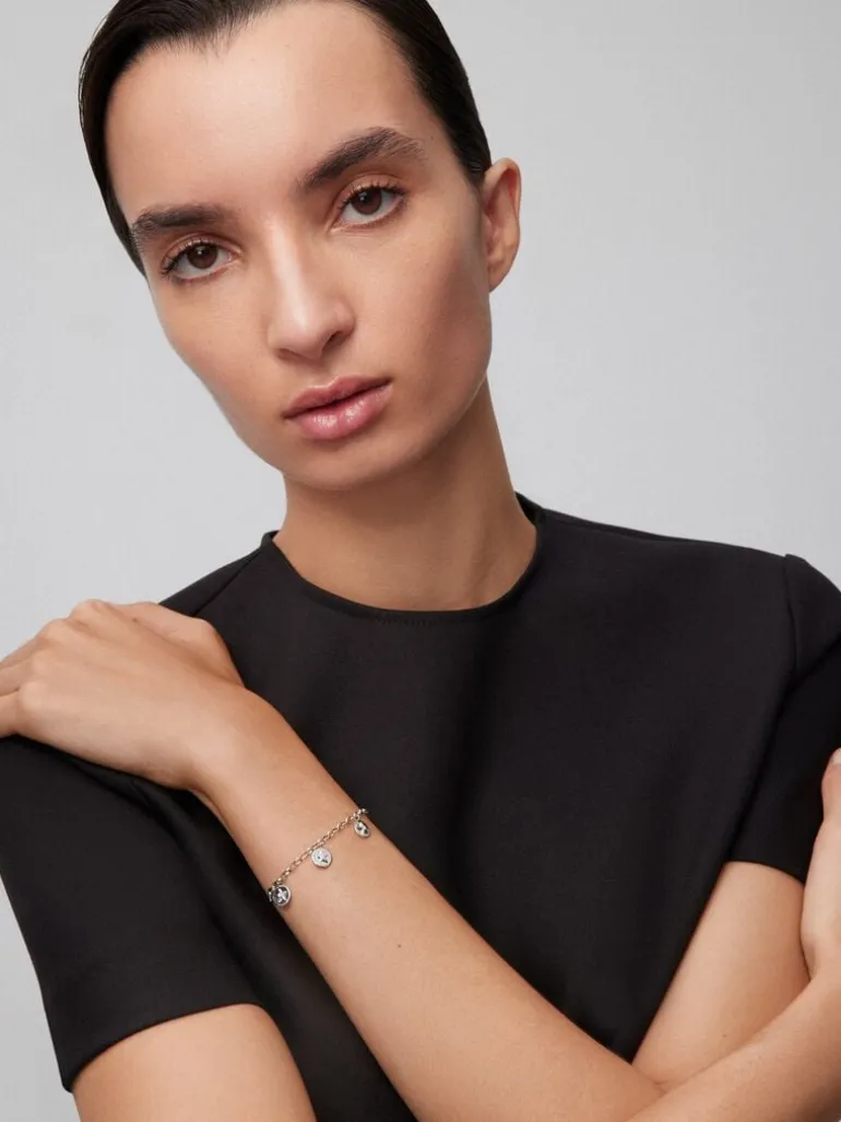 Pulsera de plata 925 con estrellas y diamante de 0,05 cts