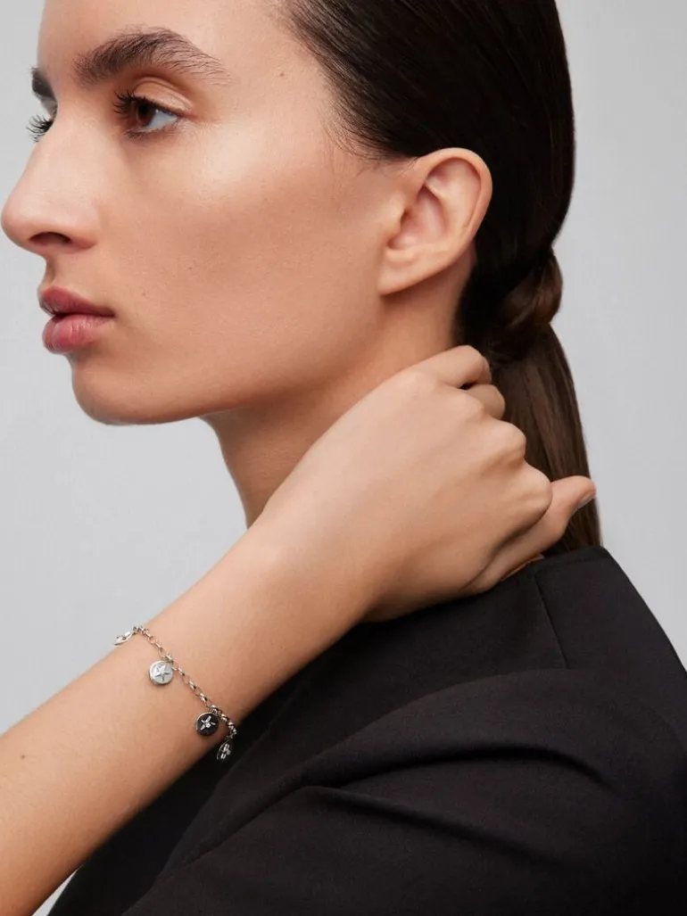 Pulsera de plata 925 con estrellas y diamante de 0,05 cts