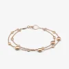 Pulsera doble de oro rosa de 18K