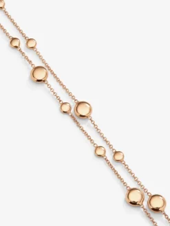 Pulsera doble de oro rosa de 18K