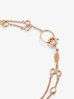 Pulsera doble de oro rosa de 18K