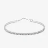 Pulsera r&iacute;gida de oro blanco de 18K con diamantes blancos en talla brillante de 1,04 cts