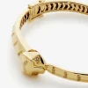 Pulsera r&iacute;gida de oro amarillo de 18K con 61 diamantes en talla brillante con un total de 0,23 cts y forma de tigre