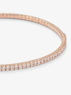 Pulsera r&iacute;gida de oro rosa de 18K con 42 diamantes blancos en talla brillante con un total de 0,75 cts