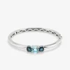 Pulsera r&iacute;gida de plata 925 con topacios