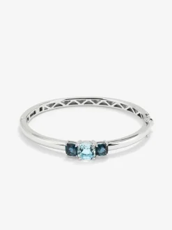 Pulsera r&iacute;gida de plata 925 con topacios