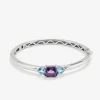 Pulsera r&iacute;gida de plata 925 con amatista y topacios