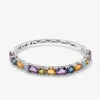 Pulsera r&iacute;gida de plata 925 con gemas multicolor