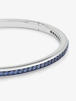 Pulsera r&iacute;gida de plata 925 con zafiros