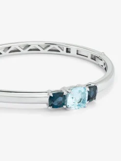 Pulsera r&iacute;gida de plata 925 con topacios