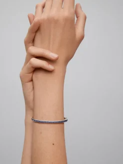 Pulsera r&iacute;gida de plata 925 con zafiros