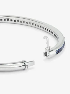 Pulsera r&iacute;gida de plata 925 con zafiros