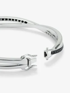 Pulsera r&iacute;gida de plata 925 con 47 espinelas en talla brillante con un total de 1,23 cts