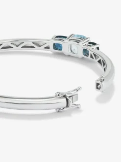 Pulsera r&iacute;gida de plata 925 con topacios