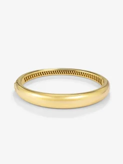 Pulsera r&iacute;gida lisa de oro amarillo de 18K con diamante