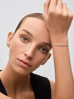 Pulsera riviere de oro blanco de 18K de diamantes