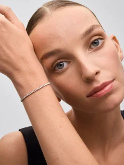 Pulsera riviere de oro blanco de 18K de diamantes