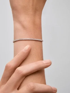 Pulsera riviere de oro blanco de 18K de diamantes