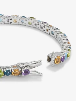 Pulsera riviere de plata 925 con gemas multicolor