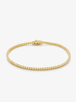 Pulsera rivière de oro amarillo de 18K con diamantes blancos en talla brillante de 1,65 cts