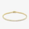 Pulsera rivière de oro amarillo de 18K con diamantes blancos en talla brillante de 3,11 cts