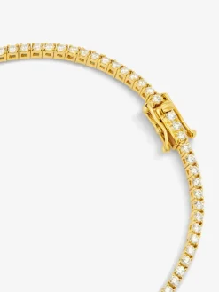 Pulsera rivière de oro amarillo de 18K con diamantes blancos en talla brillante de 1,65 cts